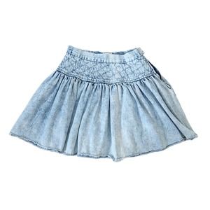 Vintage 80s Taboo light acid wash quilted denim mini skater skirt 24"